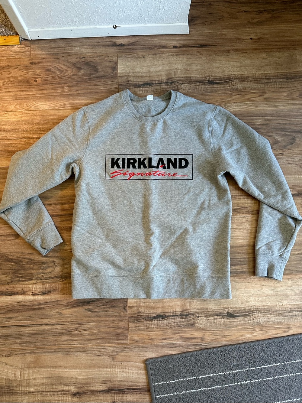 Kirkland Signature Light Gray Crewneck Sweatshirt with Logo
